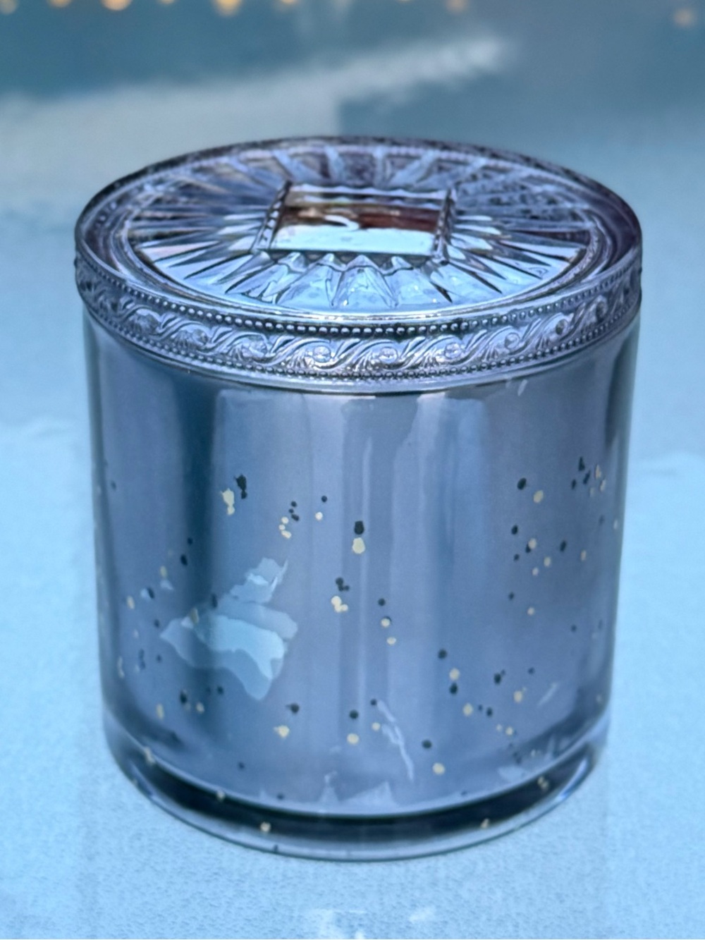 Voluspa Decorative Gray Speckled Maison Grande Empty 3-Wick Candle Jar No Candle - Picture 4 of 7